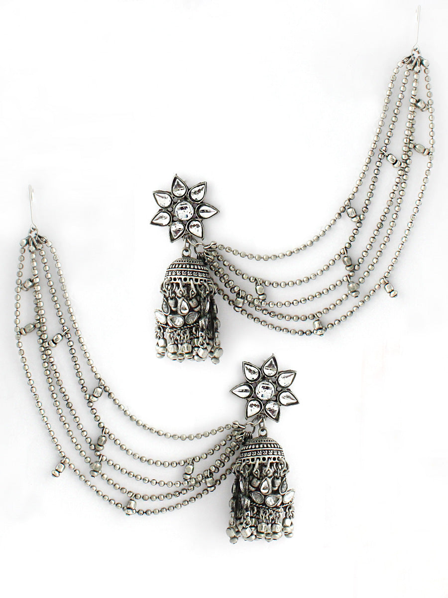 Silver Bahubali Chain Jhumka With Maang Tikka – Vembley